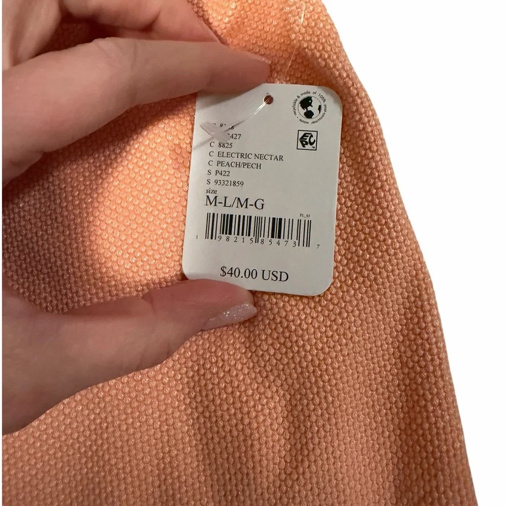 Free People Always Ready‎ Seamless Turtleneck Tank Peach NWT Size Med Large